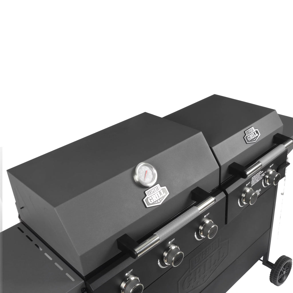 5 Burner Combo Gas Grill and Griddle Black k7p