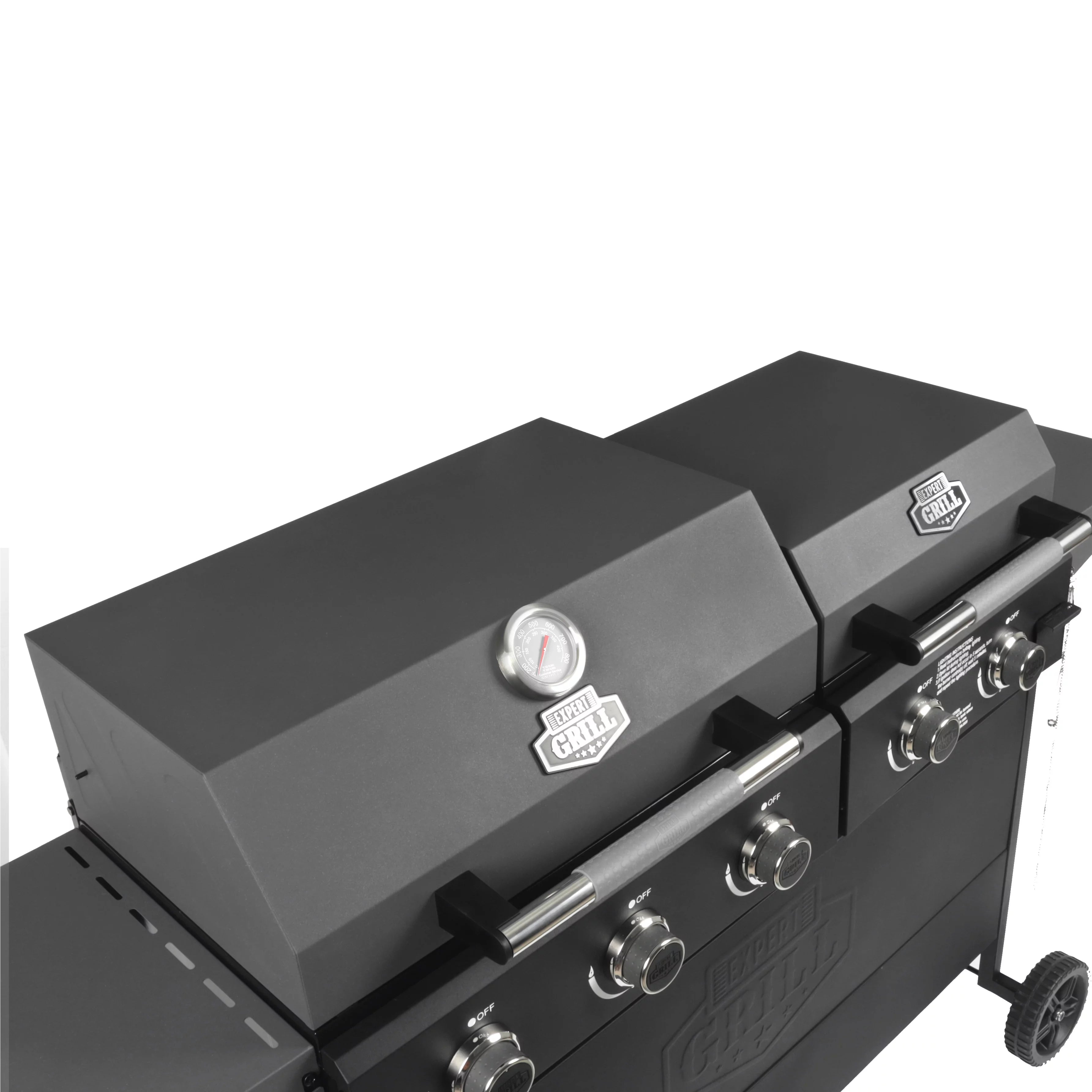 5 Burner Combo Gas Grill and Griddle Black k7p