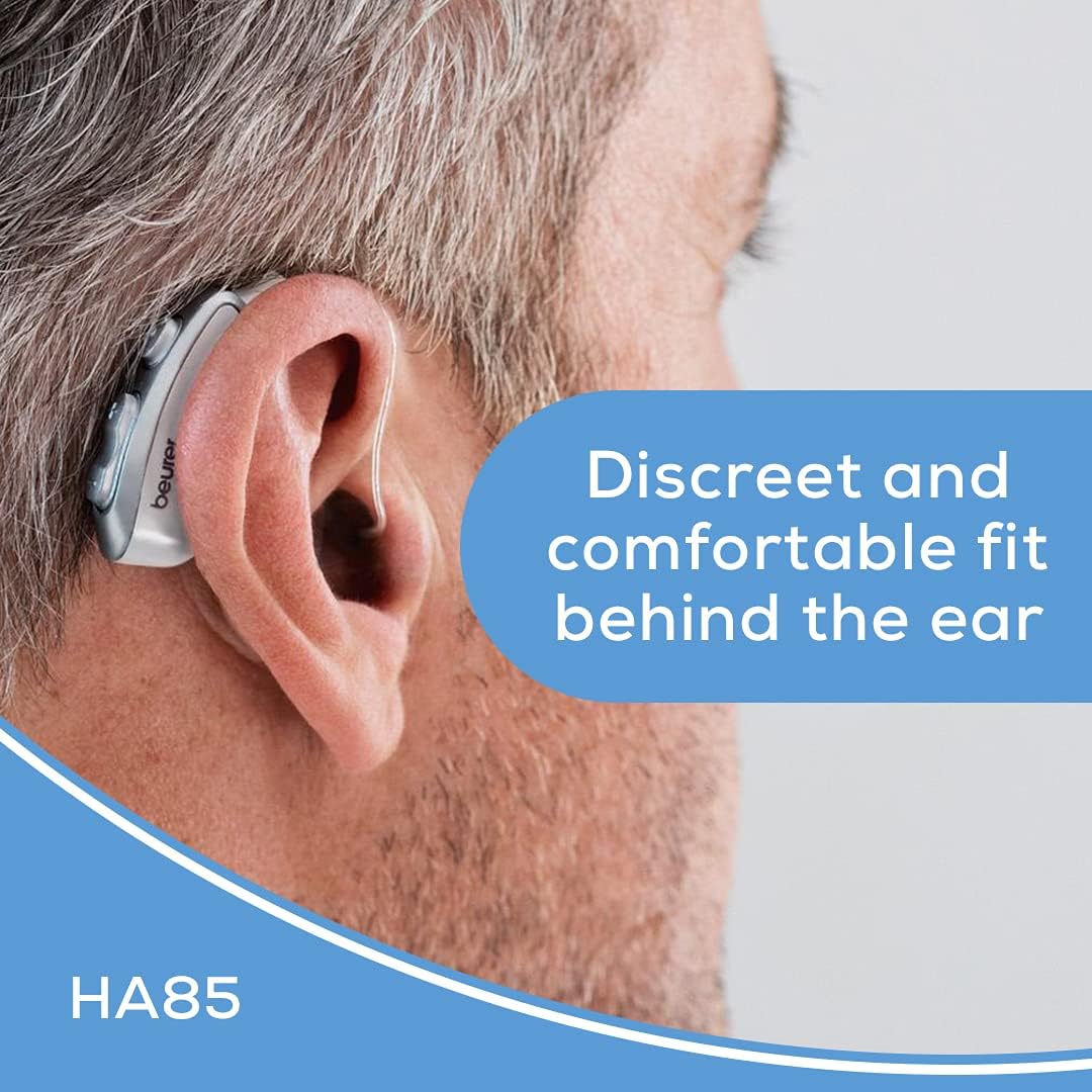 Digital Hearing Amplifier for Seniors Adults Adjustable Sound Grey k7
