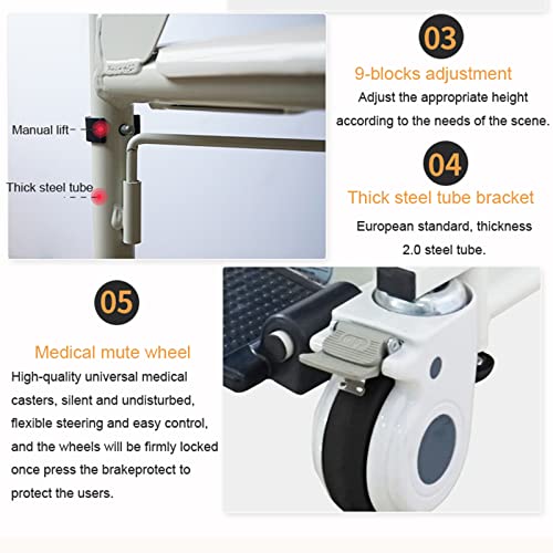 Patient Lift Wheelchair for Home Nursing Elderly Transfer 180° Split Seat 200 Lbs q7k