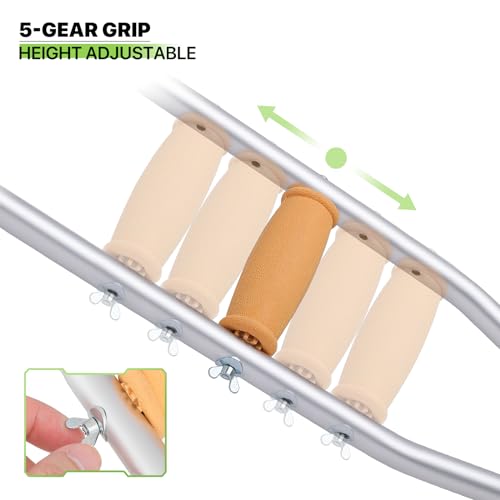 Aluminum Underarm Crutches for Adults Adjustable Lightweight Pair k7m