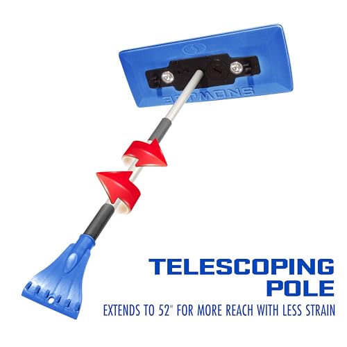 Snow Broom Ice Scraper 4-in-1 Telescoping 18-Inch Foam Head a7