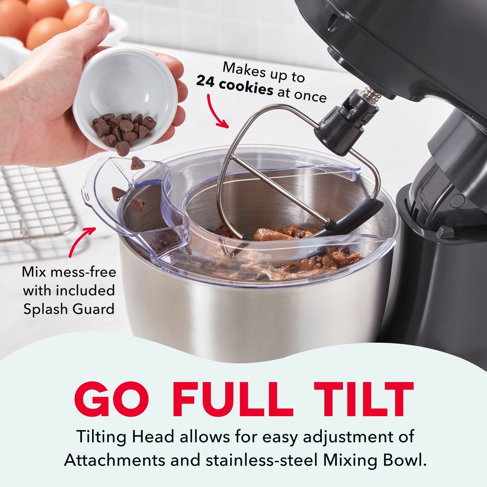 3.5 Qt Tilt Head Stand Mixer B0　0Z d6