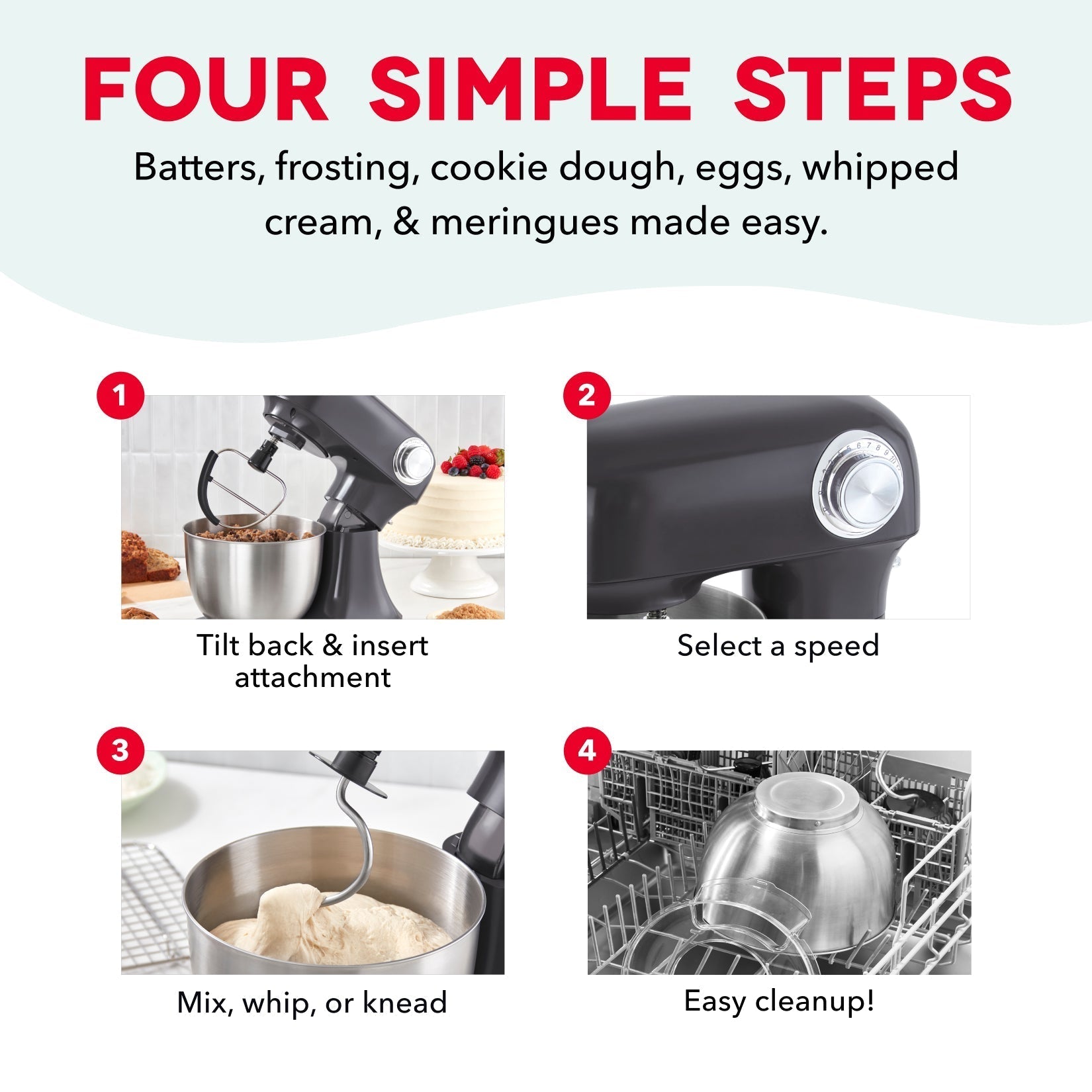 3.5 Qt Tilt Head Stand Mixer B0　0Z d6