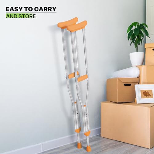 Aluminum Underarm Crutches for Adults Adjustable Lightweight Pair k7m
