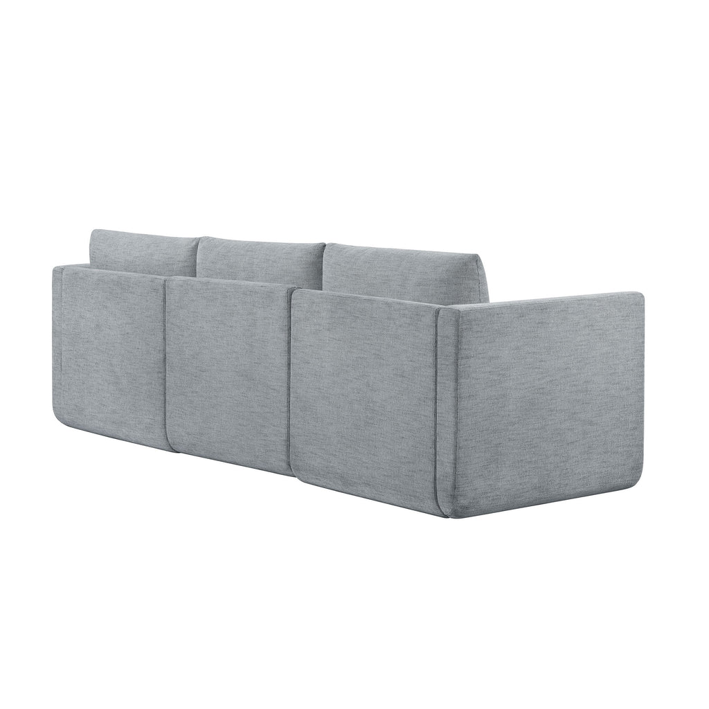 Modular Sectional Sofa with Ottoman Gray Fabric k7
