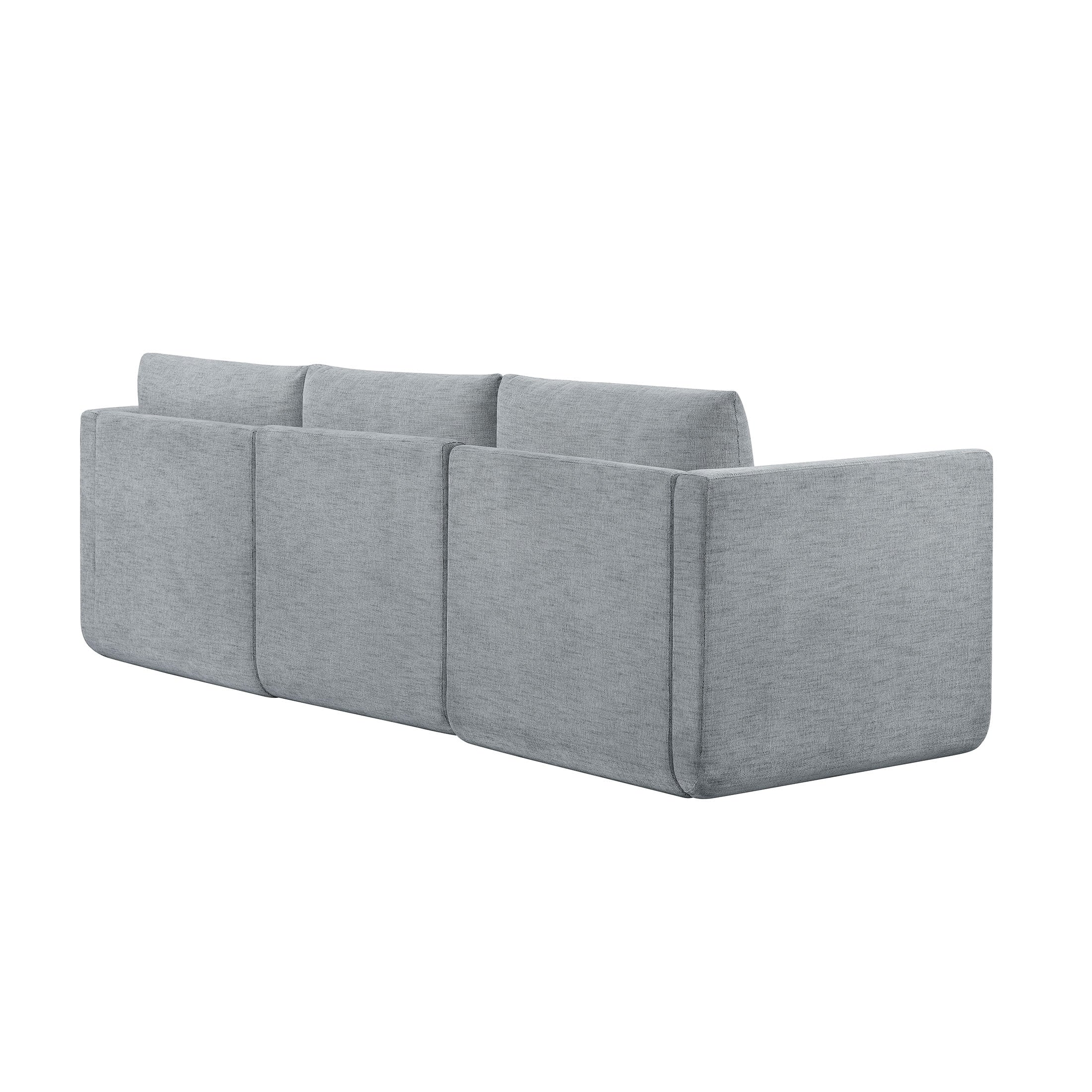 Modular Sectional Sofa with Ottoman Gray Fabric k7