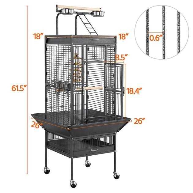 Parrot Cage with Playtop 61in a7