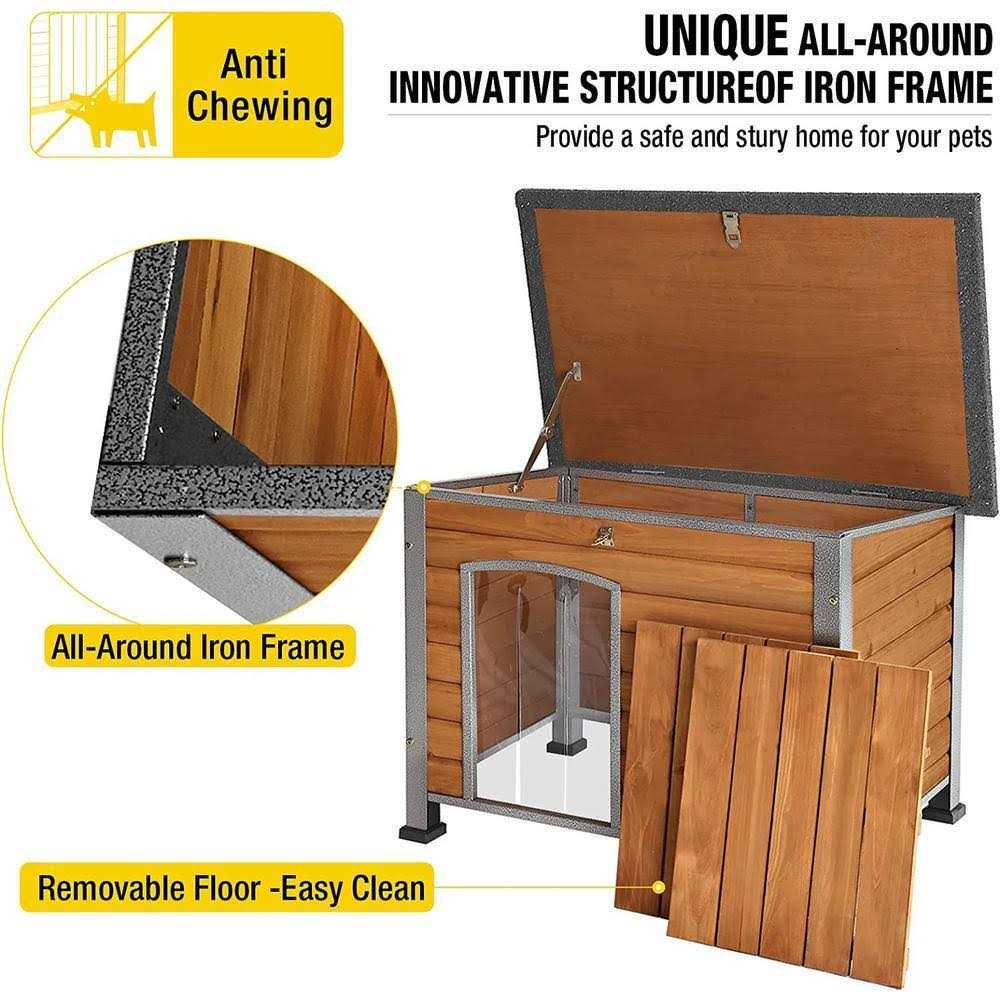 Wooden Dog Crate House with Iron Frame k7m