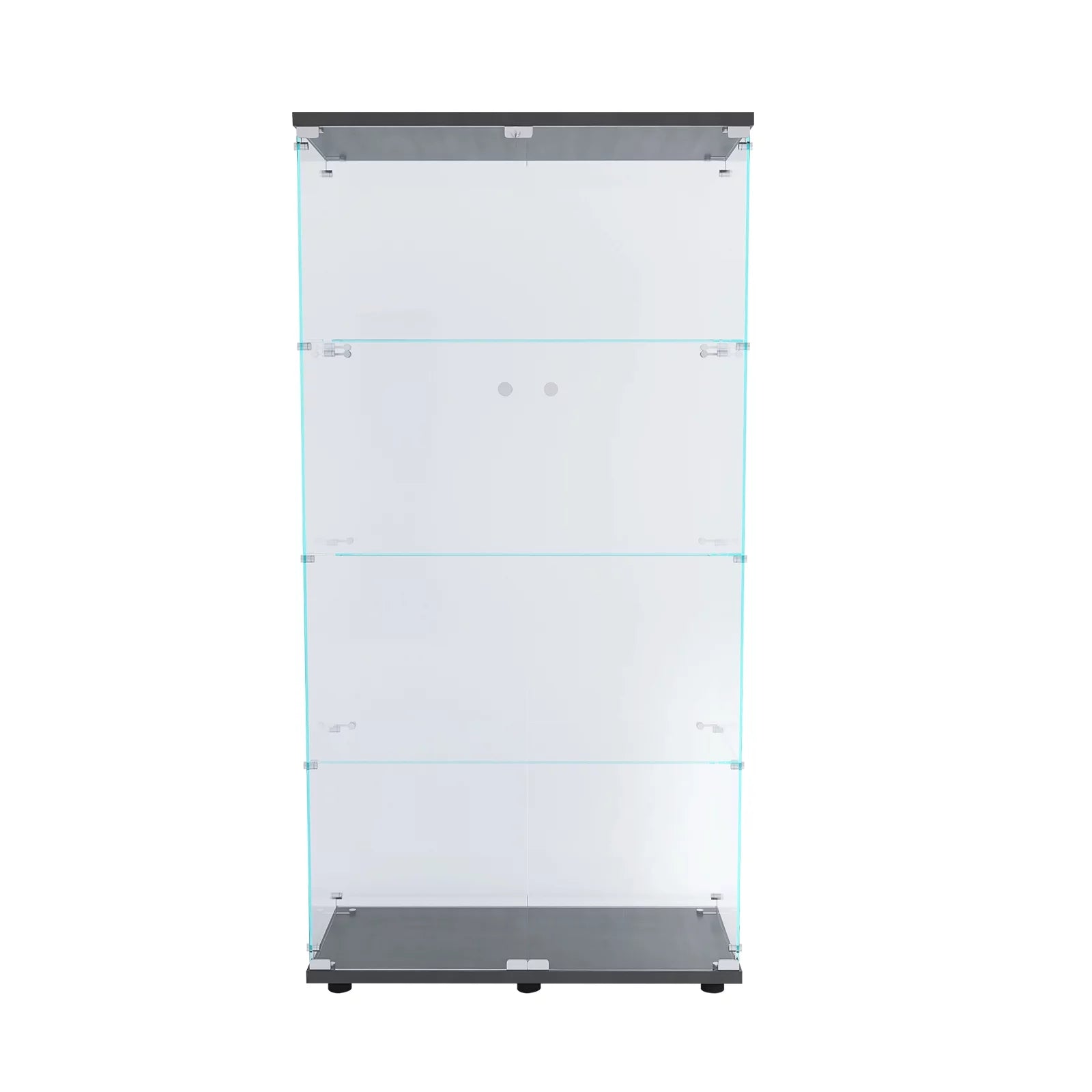 Glass Display Cabinet with 4 Shelves, 64 Inch Tall, Black k7m