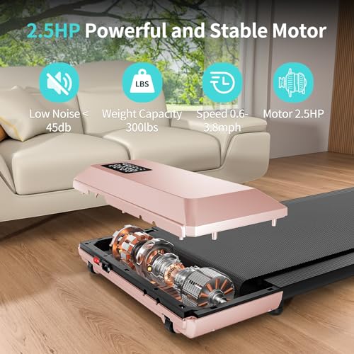 Walking Pad Under Desk Treadmill Portable Mini No-Assembly App Remote Control LED Display Jogging Machine k7