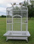Extra Large 28" x 22" x 59"H Elegant and Durable Wrought Iron Open Play Top Stand Perch for Macaw Cockatoo Cockatiels African Grey Amazon Parrot Green Cheek Conures Caique Bird Cage with Rolling Stand