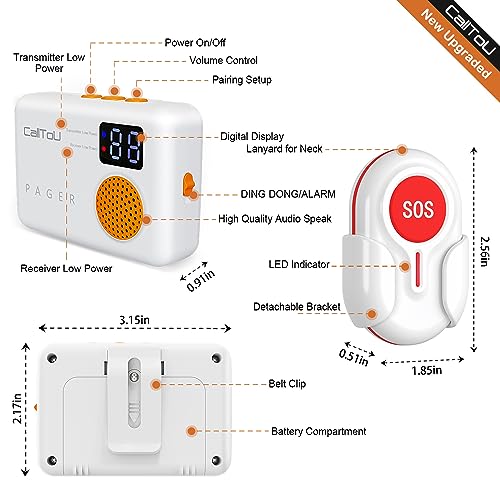 Wireless Caregiver Pager Call Button for Elderly Monitoring Vibration Alert System a7