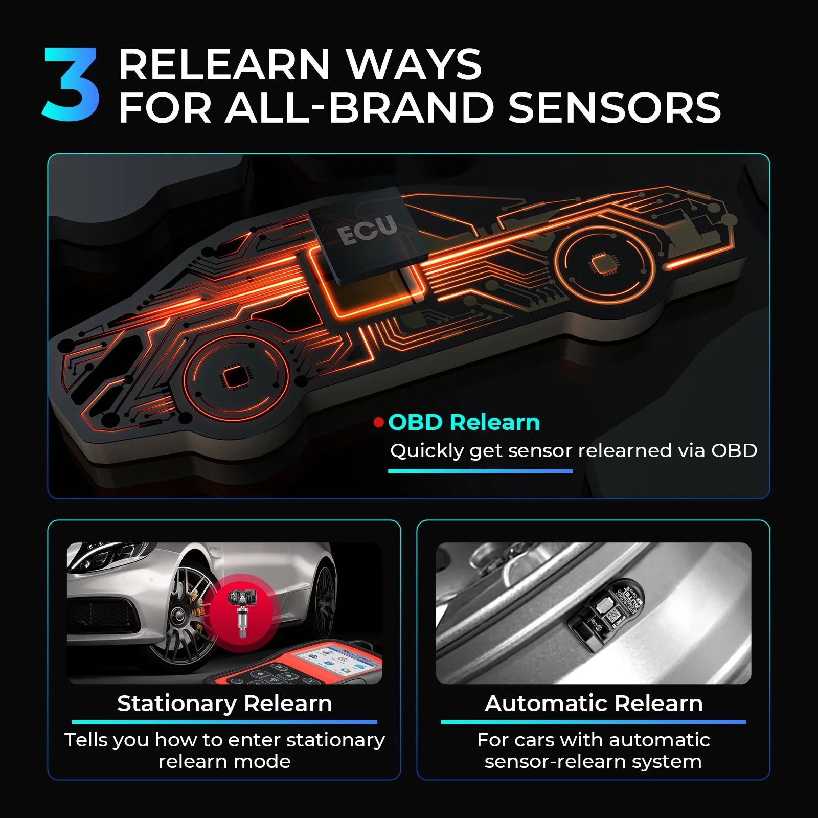 TPMS Programming Tool Relearn Activate Sensors Scan Read Clear DTCs Reset k7m