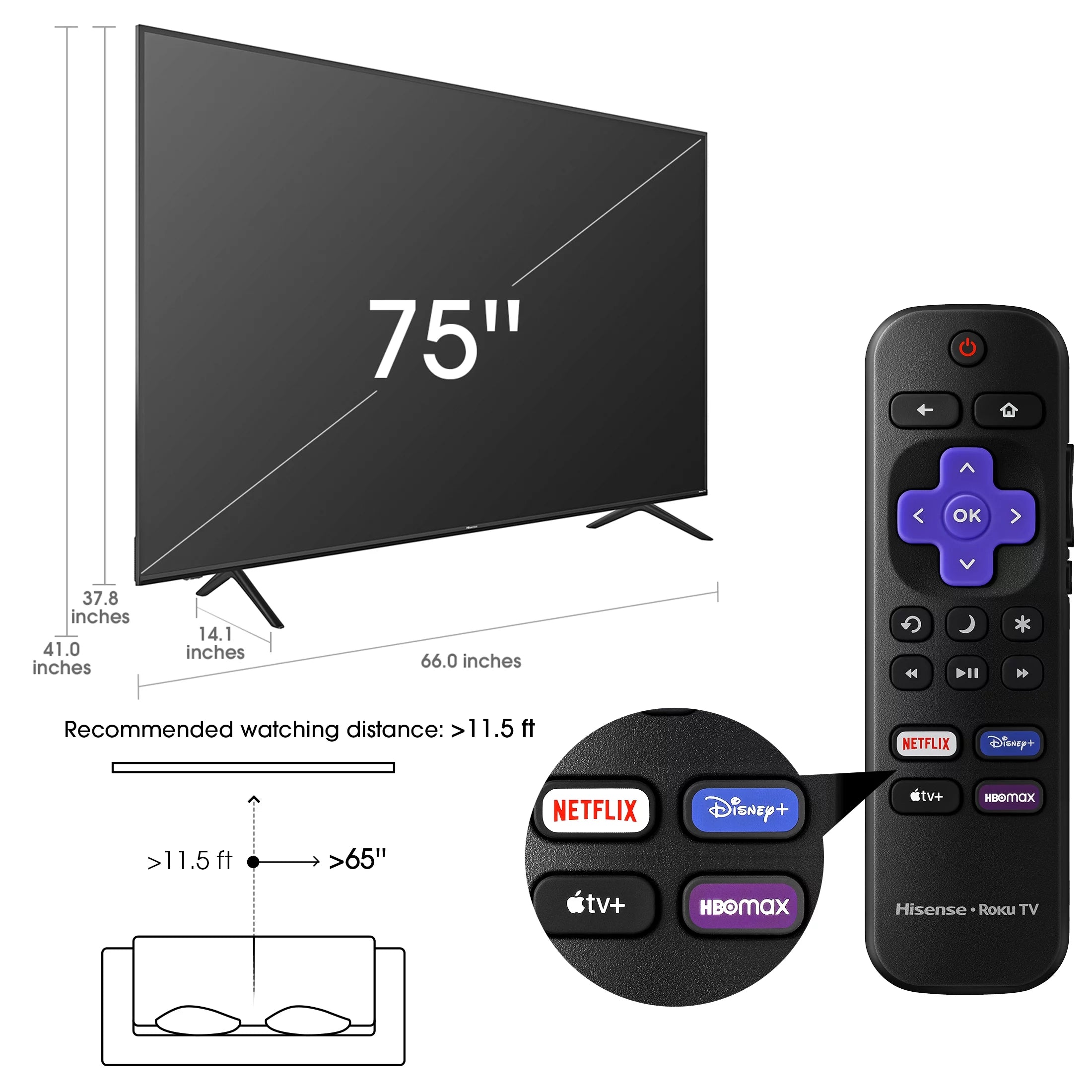 75" 4K UHD LED Smart TV a7