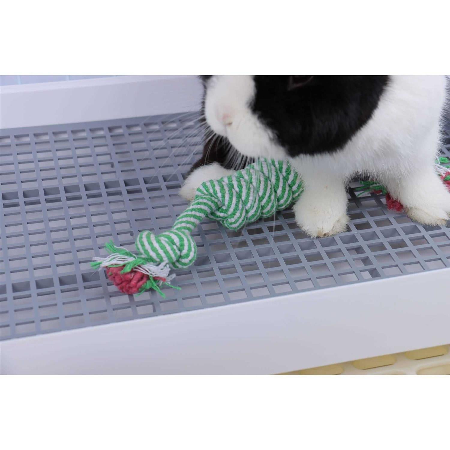 Rabbit Litter Box with Grate Potty Pan for Cage a7