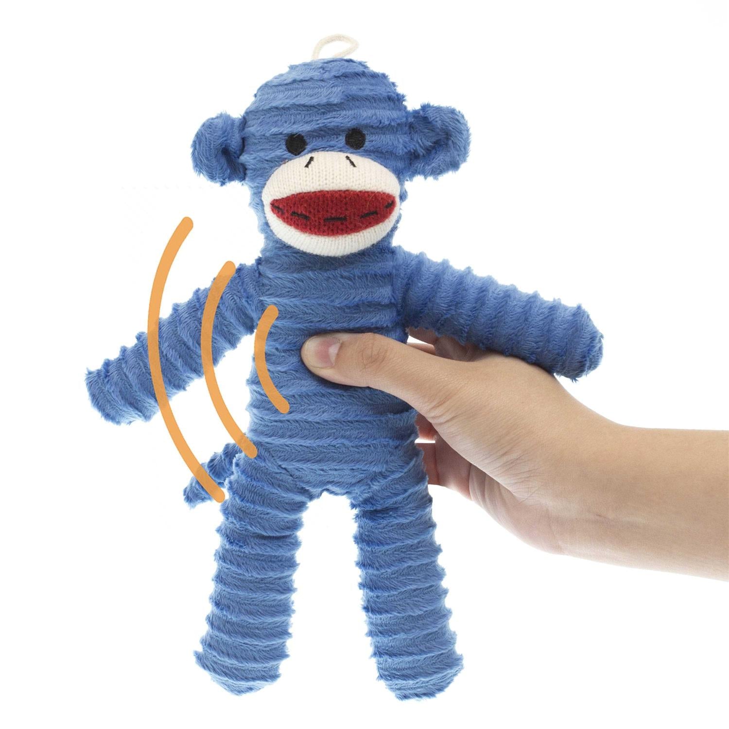 Cozy Sock Monkey Dog Toy k7m