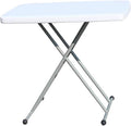 Camping Tables That Fold Up Lightweight, Nice Plastic Folding Table - White, Small Folding Tables for Small Spaces 2ft X 3 Ft, One Hand Adjustable Height Fold-in-Half Table