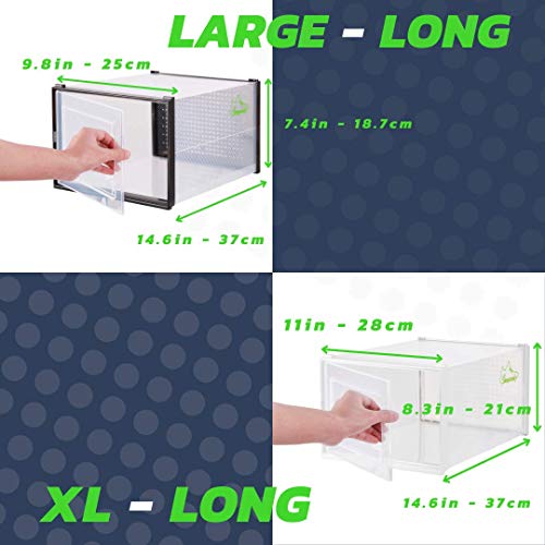 Shoe Storage Boxes Clear Plastic Stackable 6 Pack k7