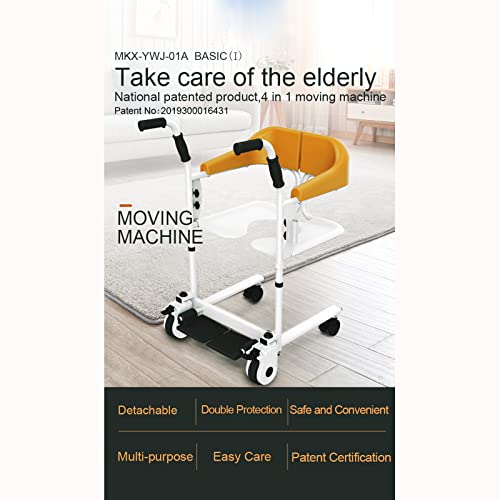 Patient Lift Wheelchair for Home Nursing Elderly Transfer 180° Split Seat 200 Lbs q7k