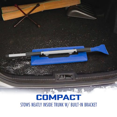 Snow Broom Ice Scraper 4-in-1 Telescoping 18-Inch Foam Head a7
