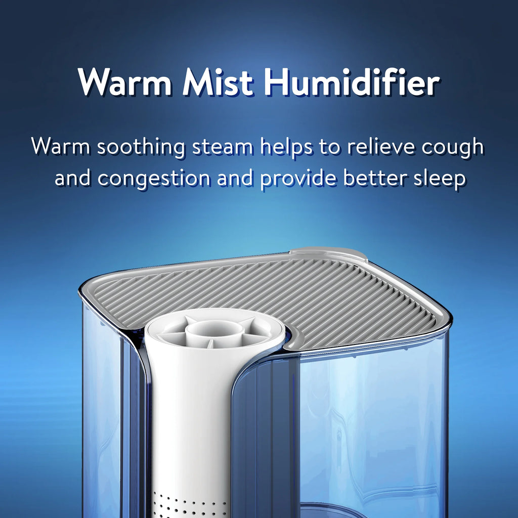 Warm Mist Humidifier Filter Free Top Fill 1.3 Gallon a7