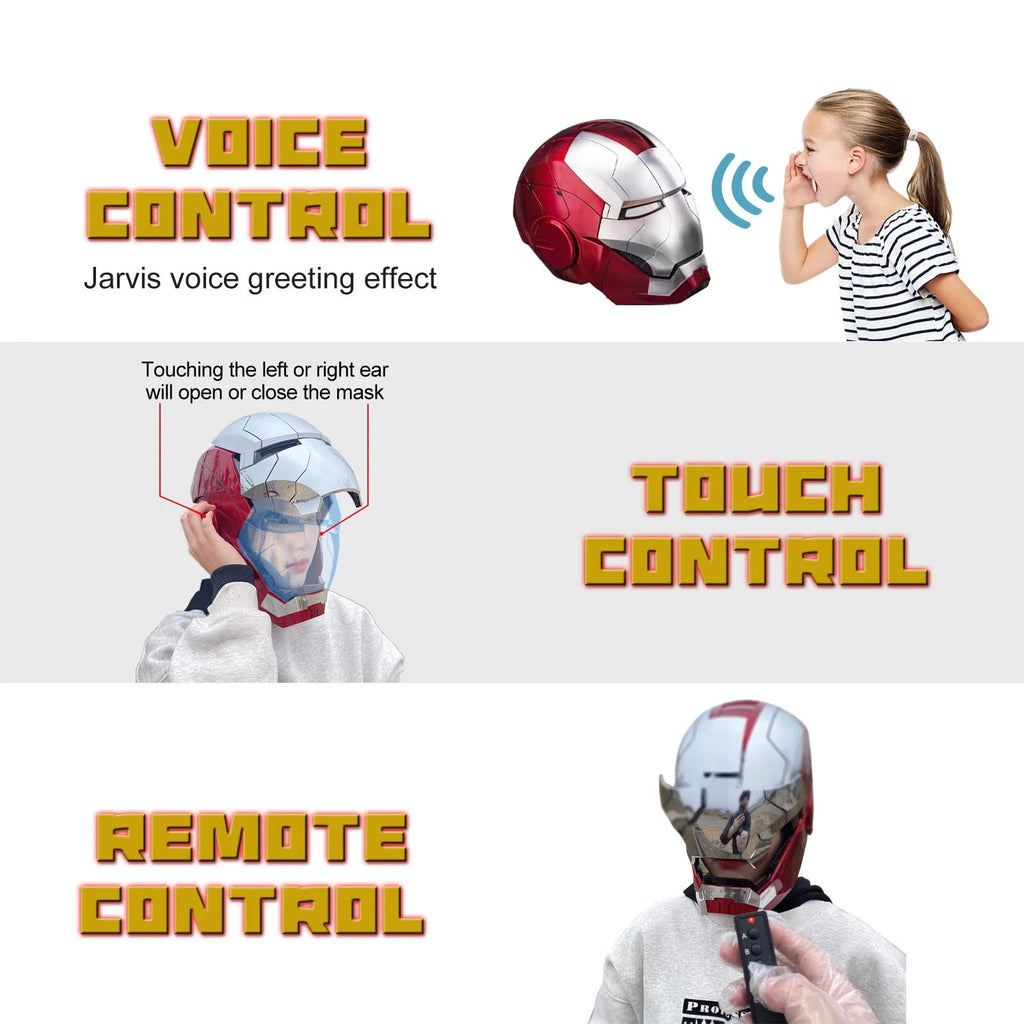 Iron Man Helmet Electronic Wearable Mask with LED Eyes a7