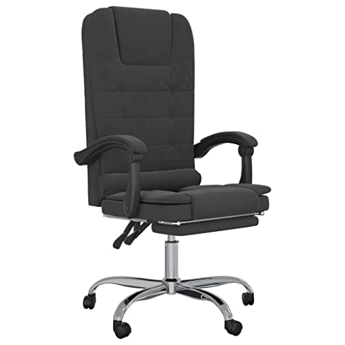 Massage Reclining Office Chair Black Velvet a7