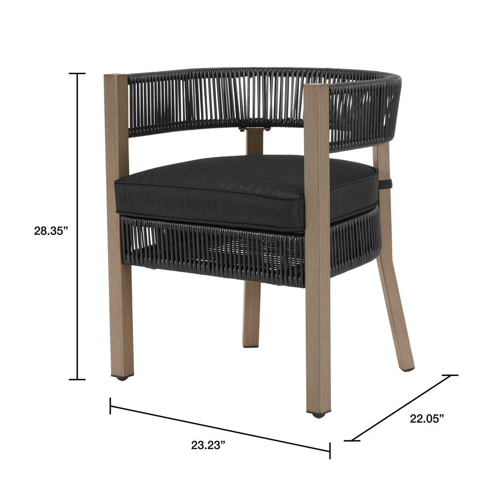 Wicker Outdoor Dining Set 5-Piece Black a7