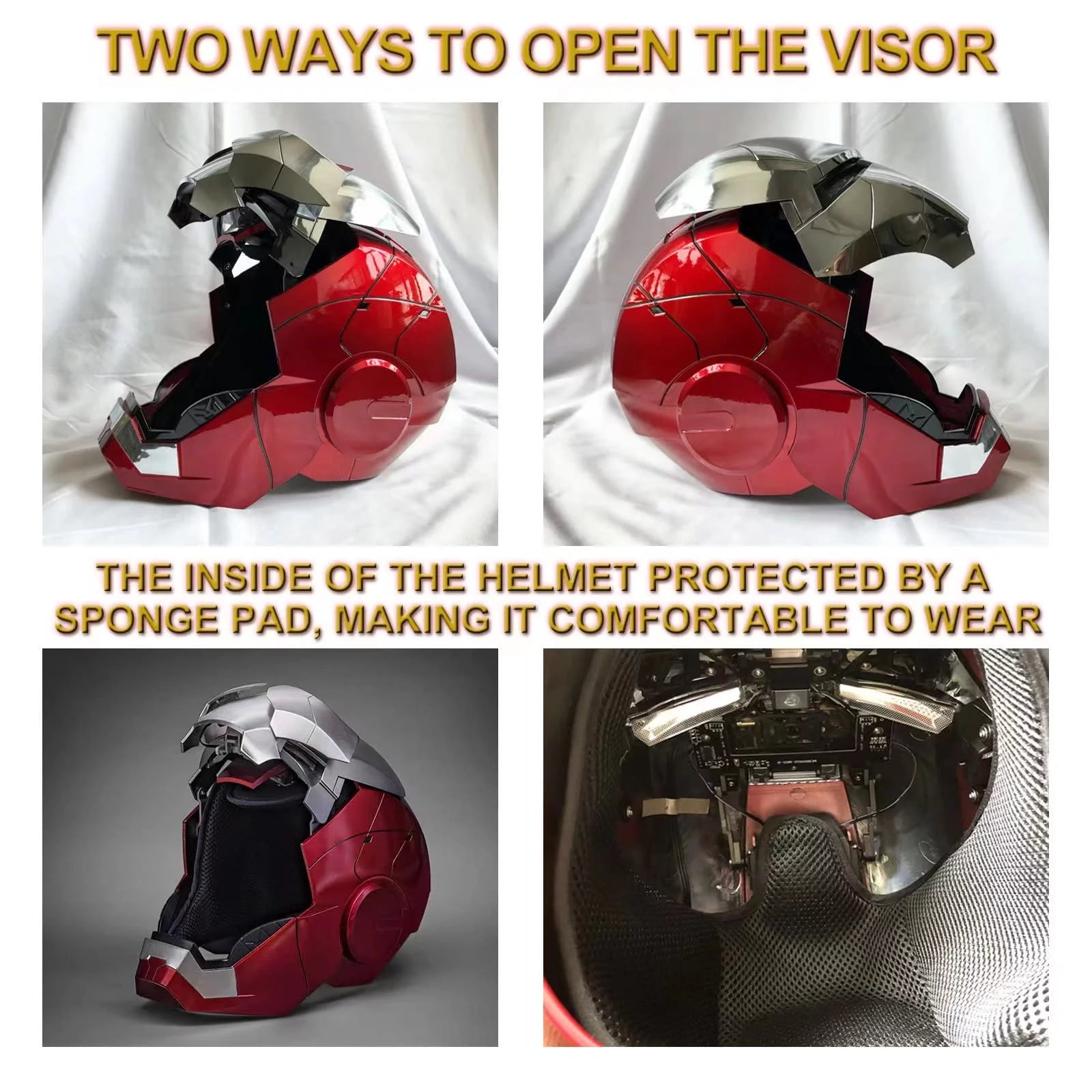 Iron Man Helmet Electronic Wearable Mask with LED Eyes a7