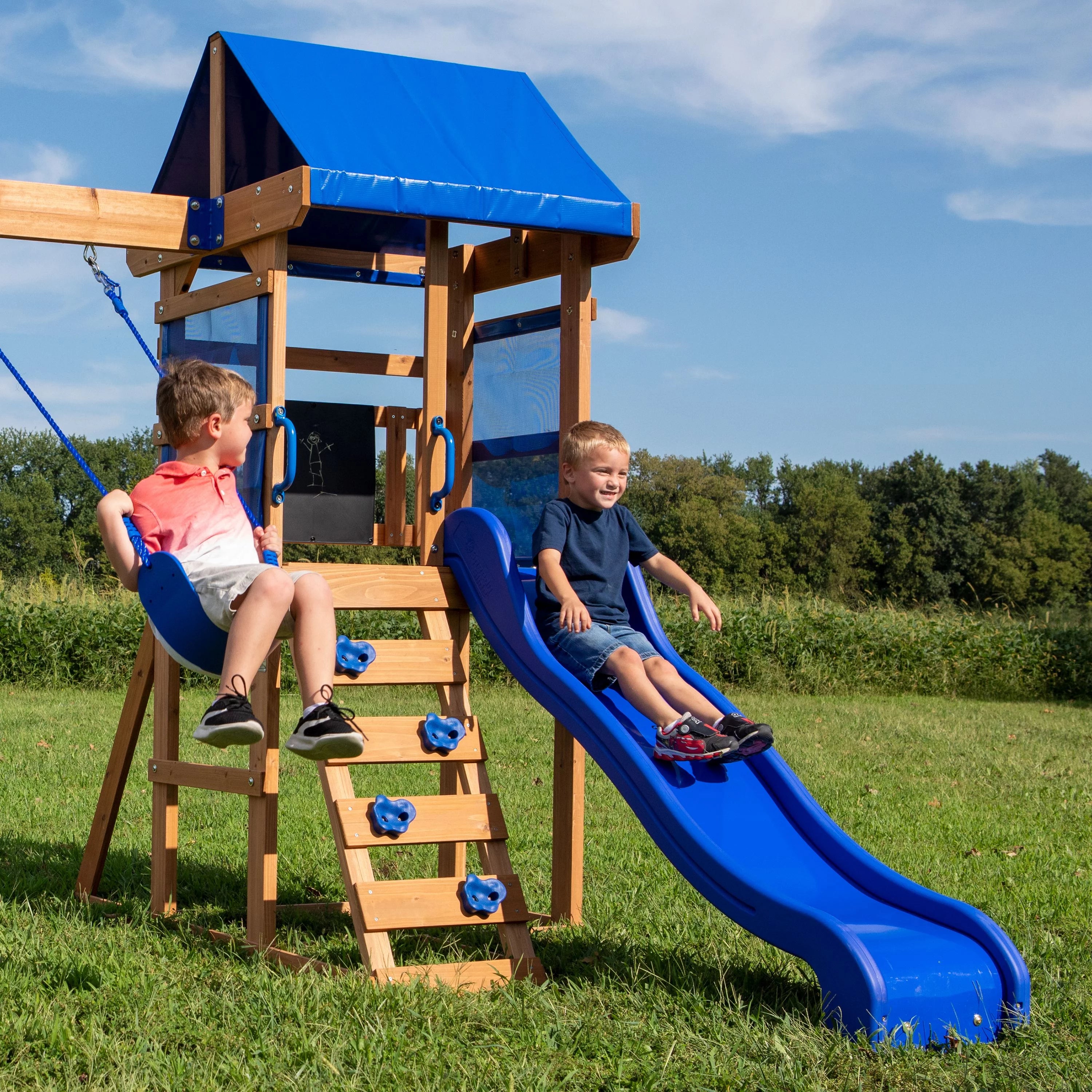 Wooden Cedar Swing Set a7
