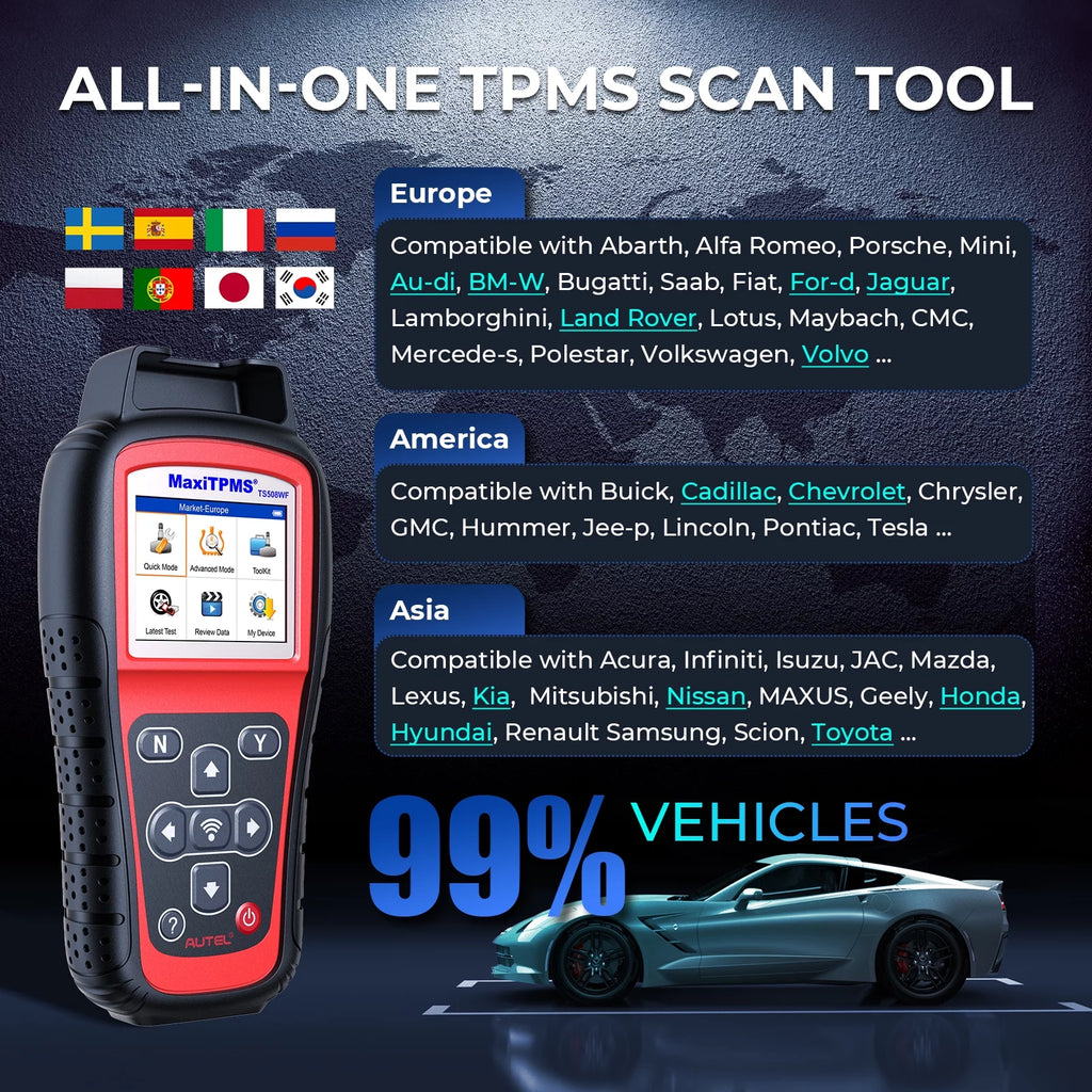 TPMS Programming Tool Relearn Activate Sensors Scan Read Clear DTCs Reset k7m