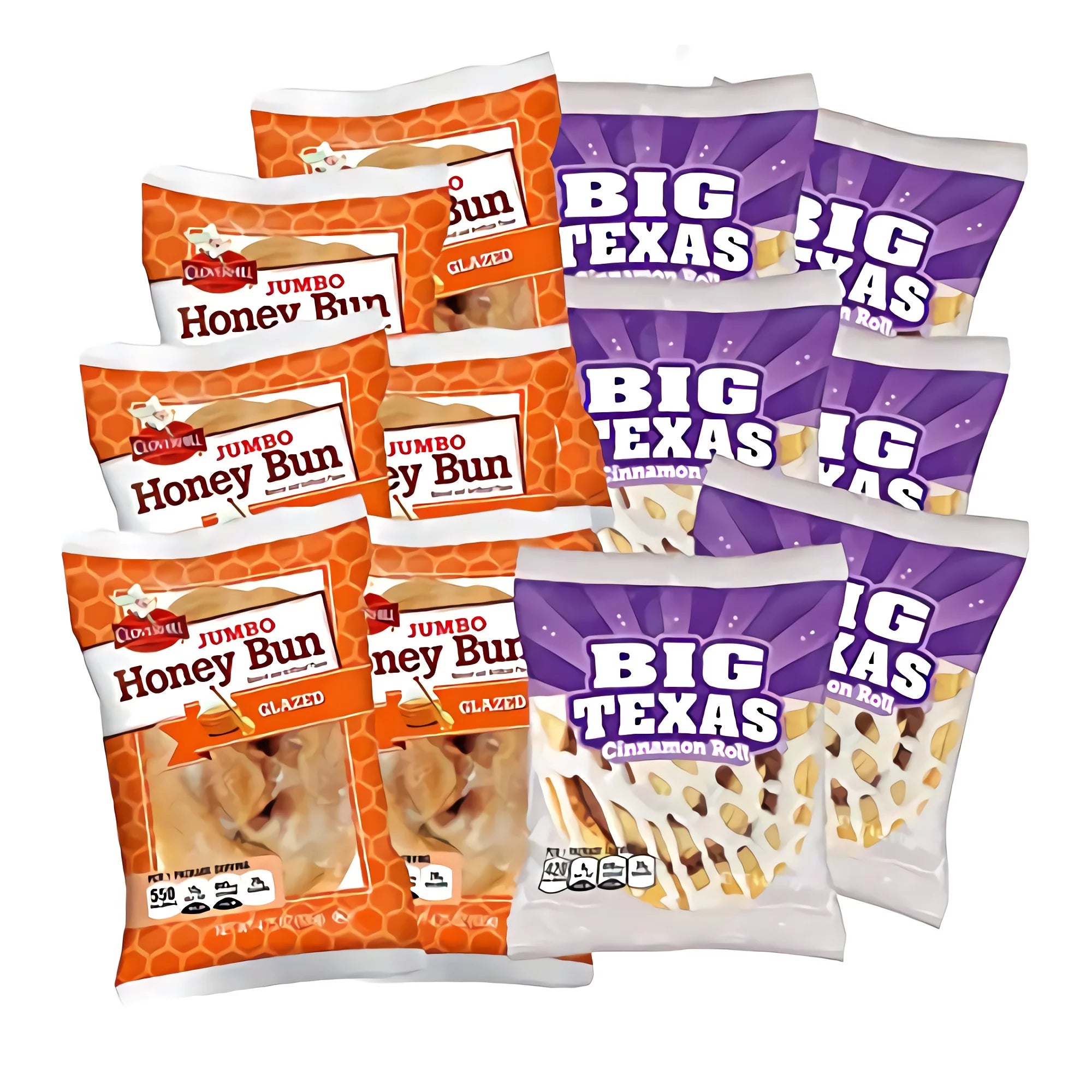 Glazed Honey Bun & Cinnamon Roll Combo 12 Pack k7
