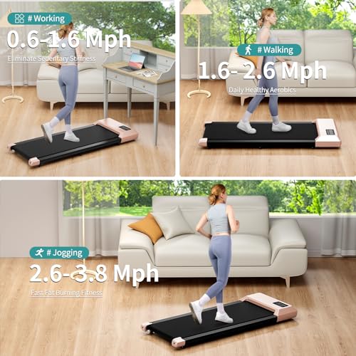 Walking Pad Under Desk Treadmill Portable Mini No-Assembly App Remote Control LED Display Jogging Machine k7
