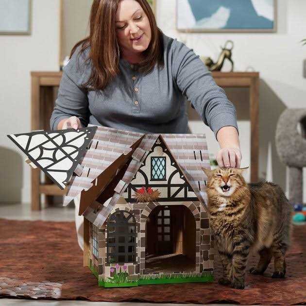 Cat House Cardboard Playhouse k7m