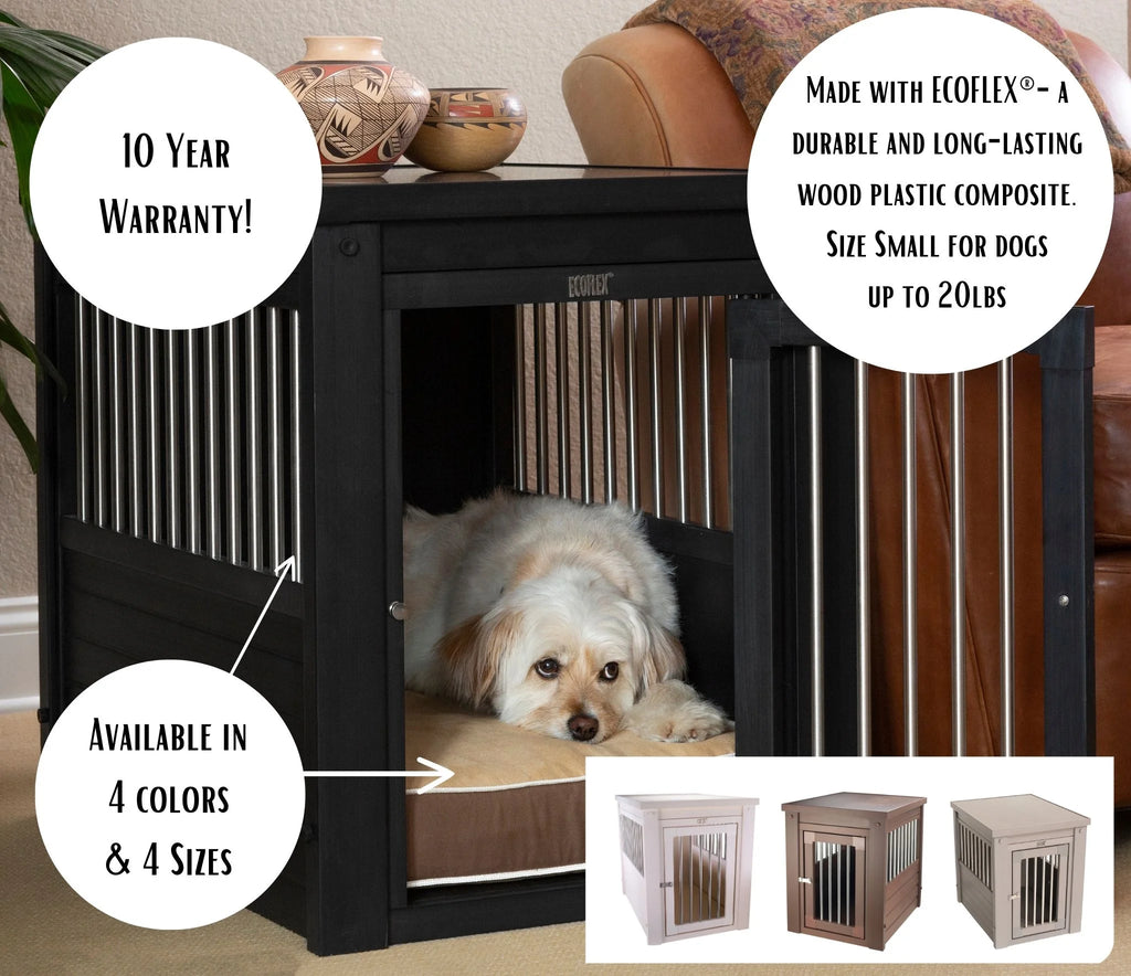 Dog Crate End Table Antique White M7k
