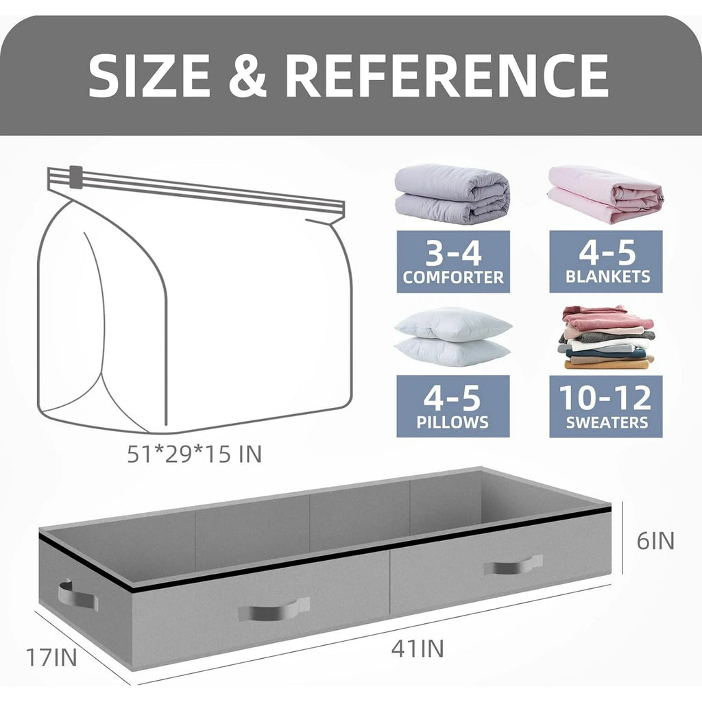 Under Bed Storage Container for Quilts Blankets Foldable Large Capacity 7a
