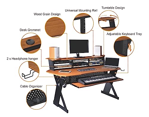 Music Studio Desk Workstation with 4U Rack k7m