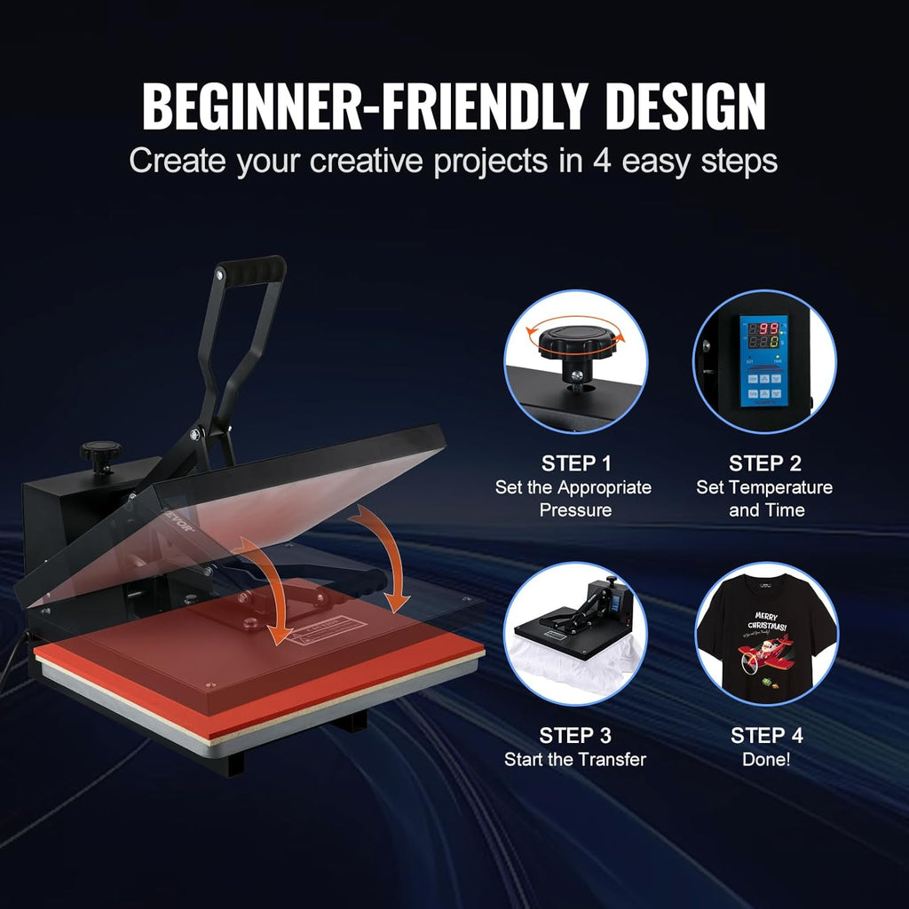 Heat Press Machine 16x20in Clamshell Sublimation Transfer Printer Teflon Coated a7