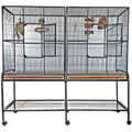A E Double Flight Cage with Divider - Pet Supplies online store