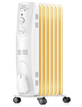 PELONIS Oil Filled Radiator Heater for indoor use Large Room Safe with Thermostat, 1500W Energy Efficient Quiet Space Heater, 3 Heat Settings, Overheat & Tip-Over, Black