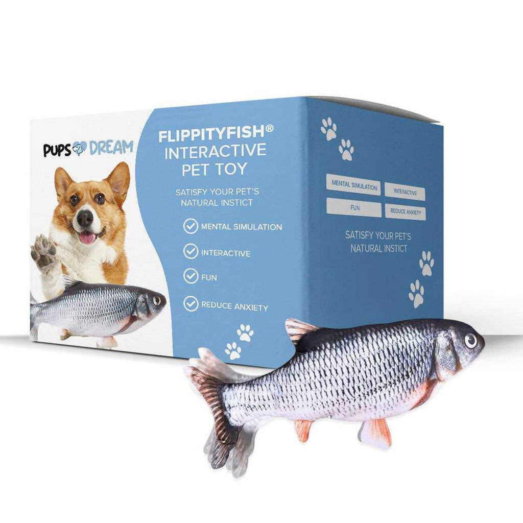 PupsDream FlippyFish Interactive Pet Toy, Moving Fish To Challenges Natural Instincts, For Dogs &amp; Cats, High Quality And Durable Material - Pet Supplies online store