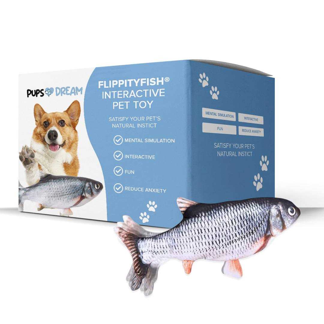 PupsDream FlippyFish Interactive Pet Toy, Moving Fish To Challenges Natural Instincts, For Dogs &amp; Cats, High Quality And Durable Material - Pet Supplies online store