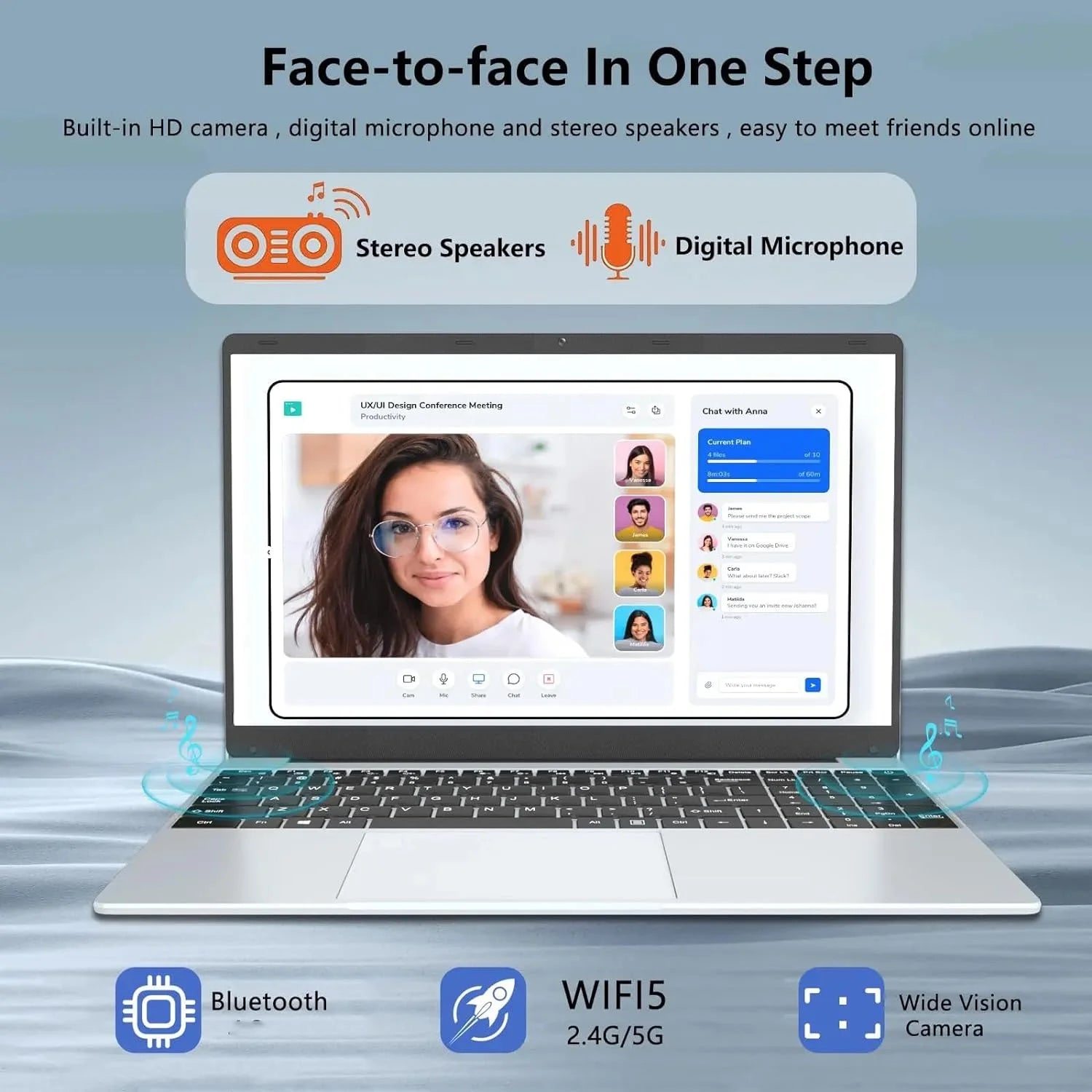 15.6" Laptop Intel Quad-Core 8GB RAM 512GB SSD Win 11 Pro k7m