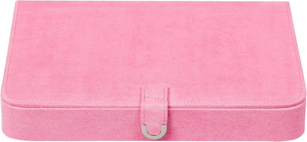 Plush Jewelry Box with Ring and Earring Organizer Pink k7m
