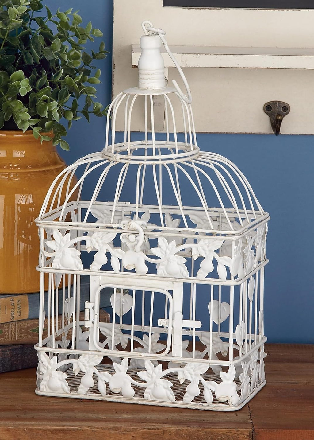 Vintage Metal Birdcage 22 Inch White a7
