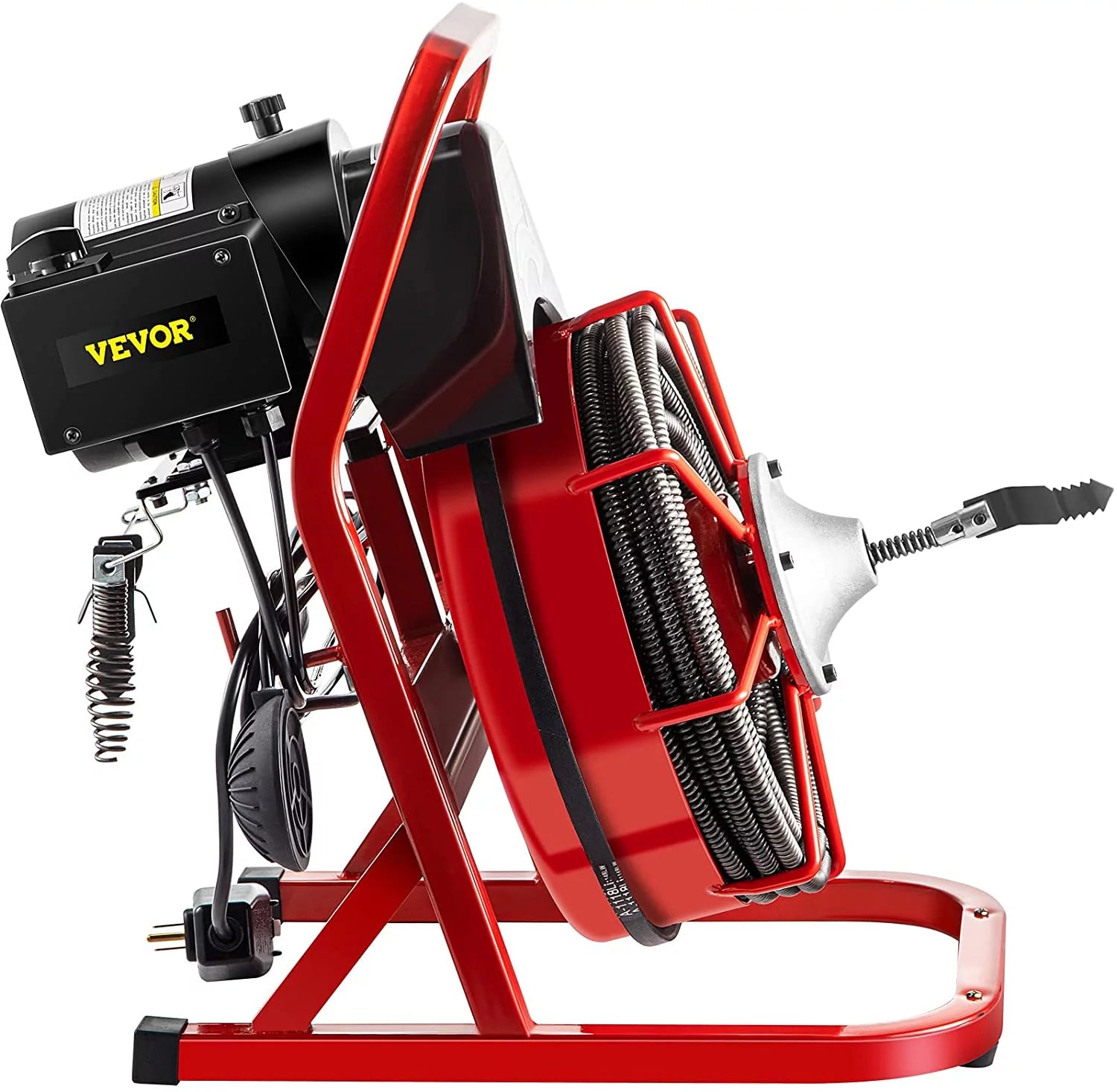 Drain Cleaner Machine 75ft x 1/2 in, 370W Drain Auger for 1" to 4" Pipes a7