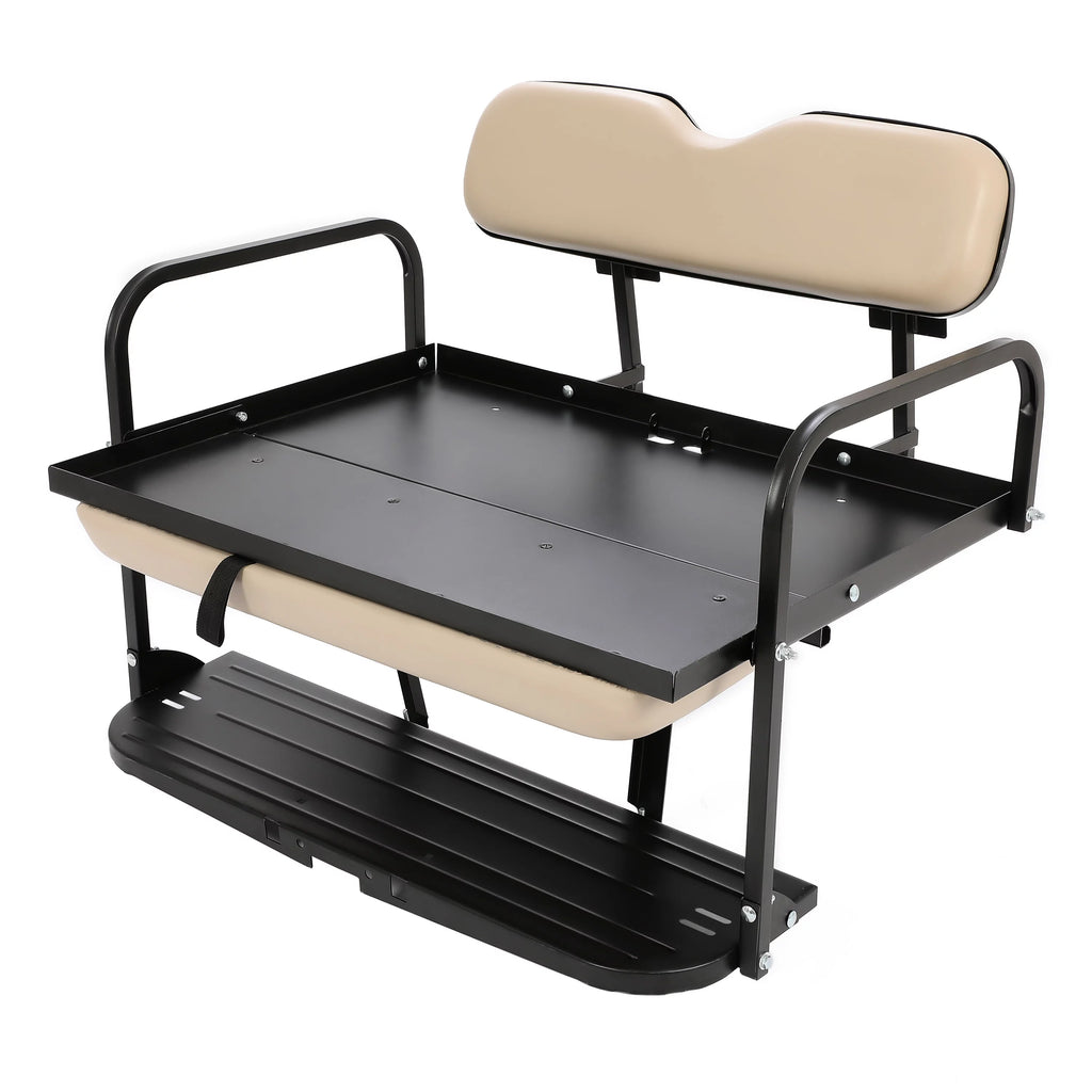 Golf Cart Rear Seat Kit Folding Tan 7k