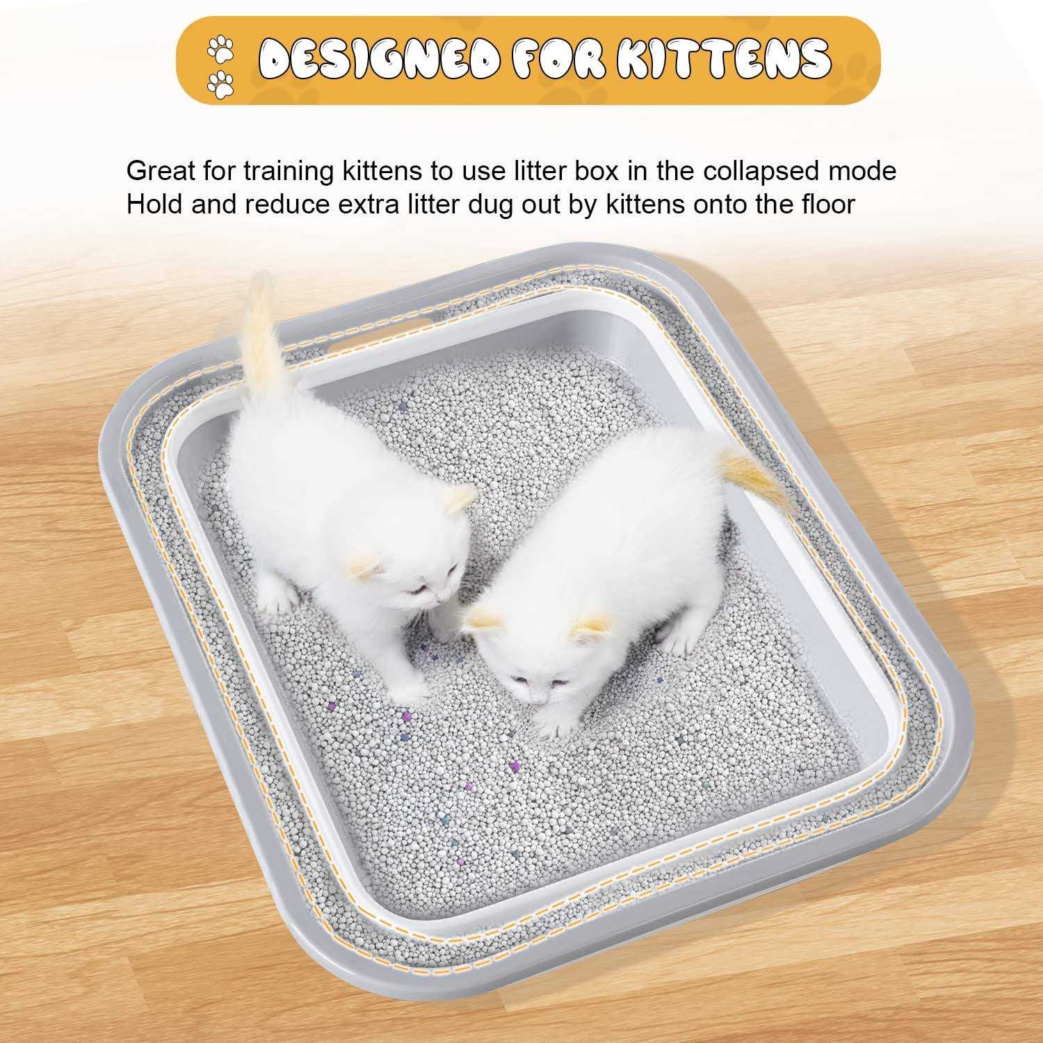 Cat Litter Box Low Entry for Senior Disabled Cats k7
