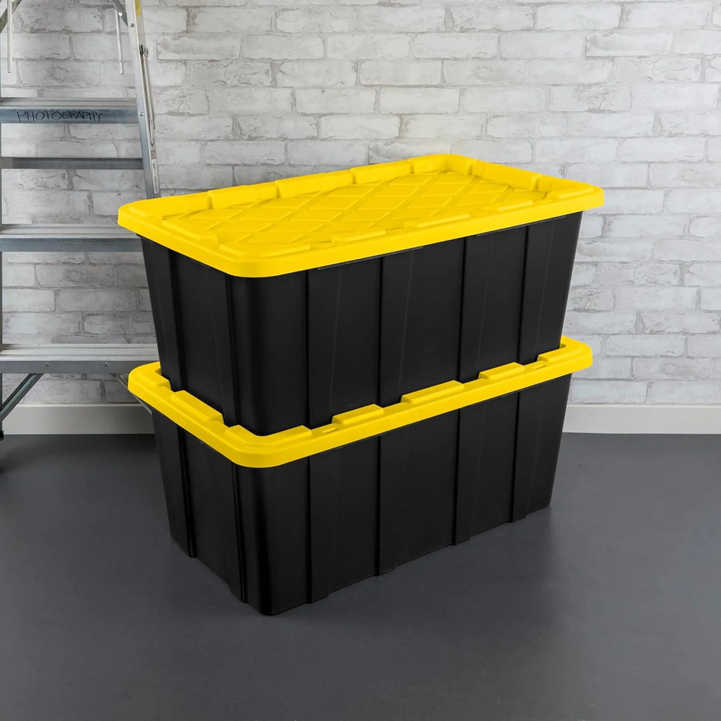 38 Gal Stackable Storage Bin with Snap-Fit Lid 4-Pack k7m